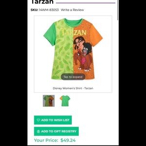 Disney Women’s Tarzan T-Shirt 🐒 
In like-new condition ✨Size: 2XL (20W/22W) 💫